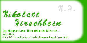 nikolett hirschbein business card